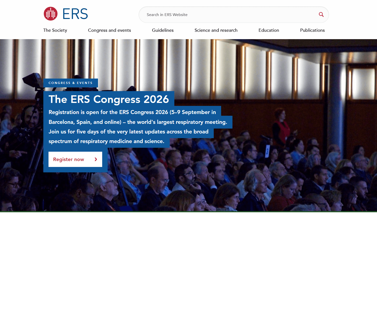 ERS (European Respiratory Society) – 5–9 shtator 2026, Barcelona, Spanjë